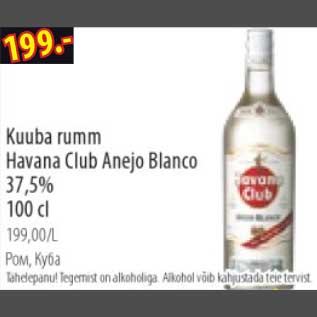 Allahindlus - Kuuba rumm Havana Club Anejo Blanco