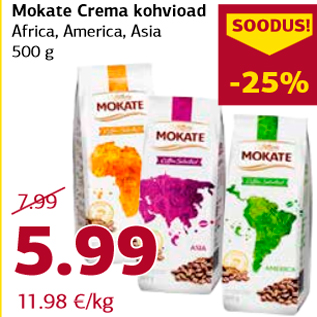 Allahindlus - Mokate Crema kohvioad