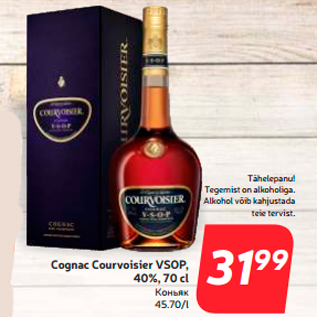 Allahindlus - Cognac Courvoisier VSOP, 40%, 70 cl