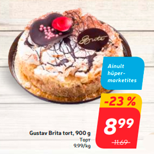 Allahindlus - Gustav Brita tort, 900 g