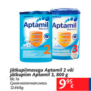 Allahindlus - Jätkupiimasegu Aptamil 2 või jätkupiim Aptamil 3, 800 g