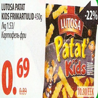 Allahindlus - Lutosa Patat kids friikartulid