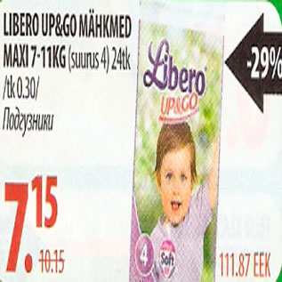 Allahindlus - Libero up&go mähkmed maxi 7-11 kg