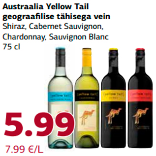 Allahindlus - Austraalia Yellow Tail vein Shiraz, Cabernet Sauvignon, Chardonnay, Sauvignon Blanc
