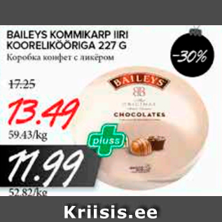 Allahindlus - BAILEYS KOMMIKARP IIRI KOORELIKÖÖRIGA 227 G