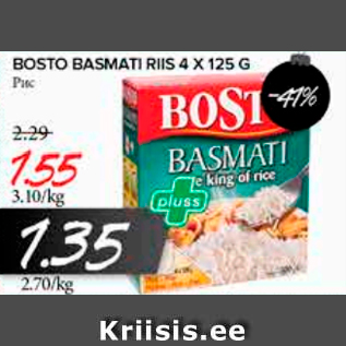 Allahindlus - BOSTO BASMATI RIIS 4 X 125 G
