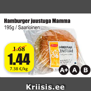 Allahindlus - Hamburger juustuga Mamma