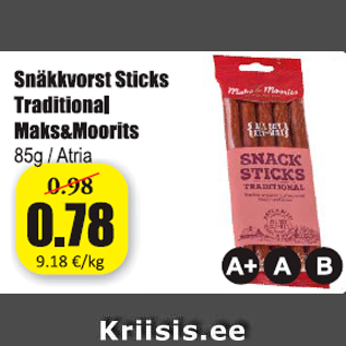 Allahindlus - Snäkkvorst Sticks Traditional Maks&Moorits