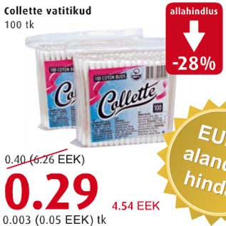 Allahindlus - Collette vatitikud