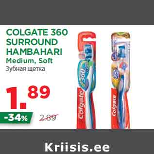 Allahindlus - COLGATE 360 SURROUND HAMBAHARI