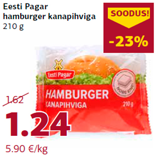 Allahindlus - Eesti Pagar hamburger kanapihviga 210 g