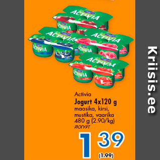 Allahindlus - Activia Jogurt 4x120 g