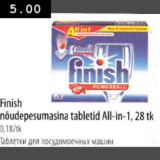 Allahindlus - Finish nõudepesumasina tabletid All-in-1, 28tk