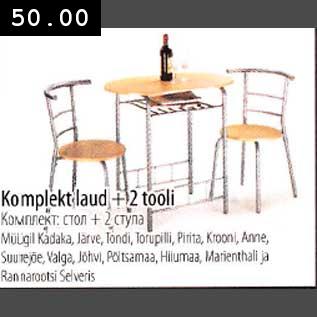Скидка - Комплект: стол+2стула