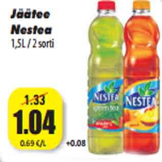 Allahindlus - Jäätee Nestea 1,5L / 2 sorti