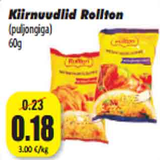 Allahindlus - Kiirnuudlid Rollton (puljongiga) 60g