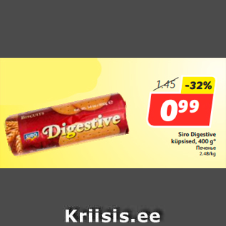 Allahindlus - Siro Digestive küpsised, 400 g*