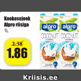 Скидка - Кокосовый напиток Alpro с рисом 1 л