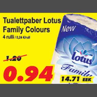 Allahindlus - Tualettpaber Lotus Family Colours