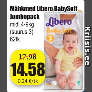 Allahindlus - Mähkmed Libero BabySoft Jumbopack