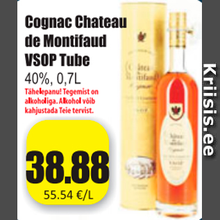 Allahindlus - Cognac Chateau de Montifaud VSOP Tube