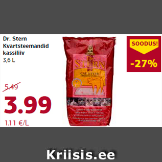 Allahindlus - Dr. Stern Kvartsteemandid kassiliiv 3,6 L