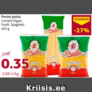 Скидка - Паста Presto