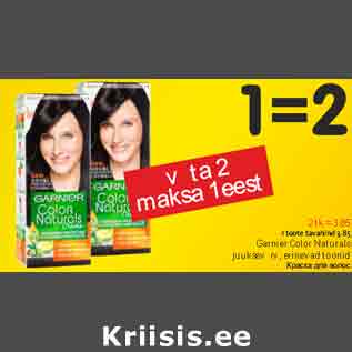 Allahindlus - Garnier Color Naturals juuksevärv, erinevad toonid