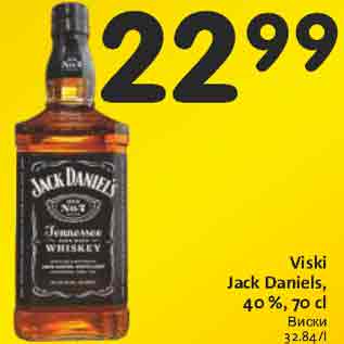 Allahindlus - Viski Jack Daniels, 40 %, 70 cl