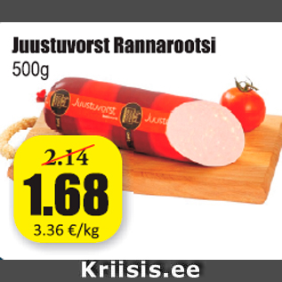 Allahindlus - Juustuvorst Rannarootsi 500 g