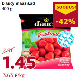 Allahindlus - D’aucy maasikad 400 g