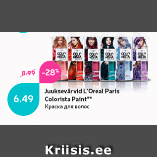 Allahindlus - Juuksevärvid L’Oreal Paris Colorista Paint**