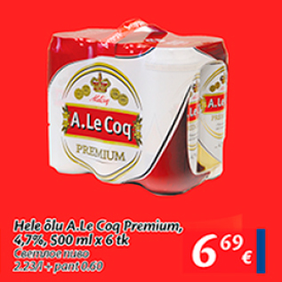 Allahindlus - Hele õlu A.Le Coq Premium