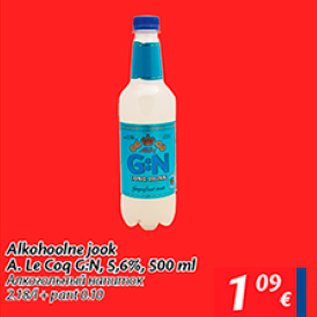 Allahindlus - Alkohoolne jook A.Le Coq G:N, 5,6%, 500 ml