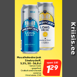 Allahindlus - Muu alkohoolne jook Sinebrychoff, 5,5%, 50 - 56,8 cl