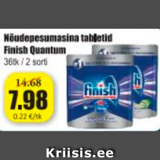 Allahindlus - Nõudepesumasina tabletid Finish Quantum