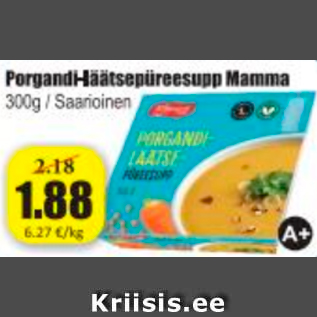 Allahindlus - Porgandi-läätsepüreesupp Mamma