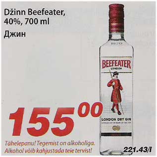 Allahindlus - Džinn Beefeater