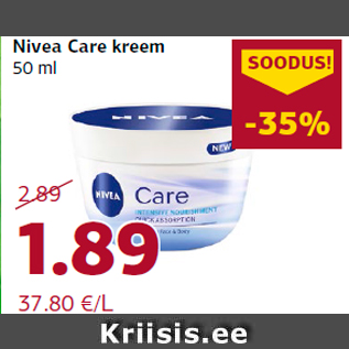 Allahindlus - Nivea Care kreem 50 ml