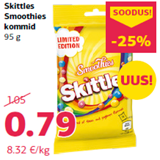 Allahindlus - Skittles Smoothies kommid 95 g