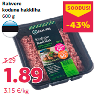 Allahindlus - Rakvere kodune hakkliha 600 g