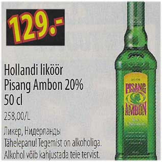 Allahindlus - Hollandi liköör Pisang Ambon