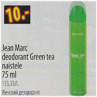 Allahindlus - Jean Marc deodorant Green tea, naistele