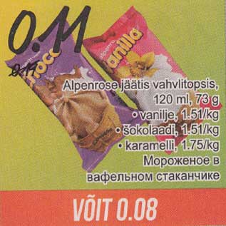 Скидка - Мороженое в вафельном стаканчике