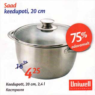 Allahindlus - Keedupott, 20 cm, 2,4 l