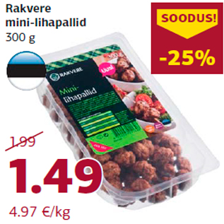 Allahindlus - Rakvere mini-lihapallid 300 g