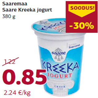 Allahindlus - Saaremaa Saare Kreeka jogurt 380 g