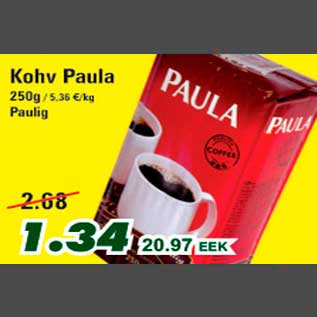 Allahindlus - Kohv Paula Paulig