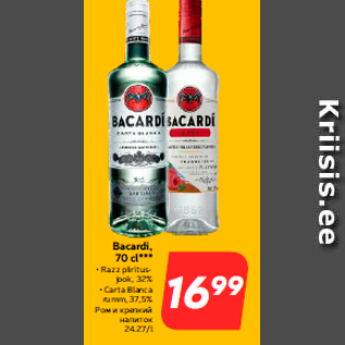 Allahindlus - Bacardi, 70 cl***