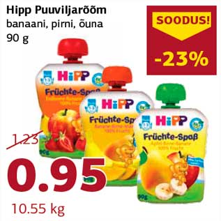 Allahindlus - Hipp Puuviljarõõm banaani, pirni, õuna 90 g